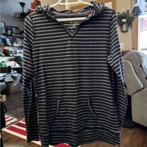 Made for Life Navy and Gray Striped Hoodie